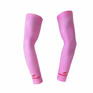 Aquecedor personalizado de braço de ciclismo, mangas de compressão de braço rosa personalizadas