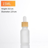 Botol tetes kaca Amber kosong botol kosmetik buram hitam gelap penetes bambu