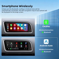 Système de navigation automobile compatible Audi Q5 8R (2009-2017) avec Android Auto et CarPlay sans fil, grand écran central sur tableau de bord