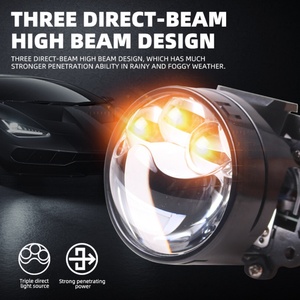 S63 Led Headlights Blue Film Bi Led <b>Projector</b> 2.5inch 55w High Low Beam Led <b>Lights</b> for Car 16v 5500k Auto Lighting Systems - Product Image 5