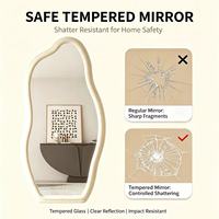 Miroir sur pied de qualité supérieure pour la décoration de la maison, forme de nuage irrégulière, tissu en velours doux, miroir intégral pour le salon