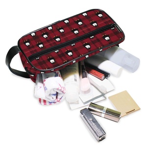 Red Color Customs Design Waterproof Makeup <b>Bag</b> Travel Cosmetic Pouch <b>Large</b> Capacity <b>Toiletry</b> Organizer Portable Wash <b>Bag</b> - Product Image 5