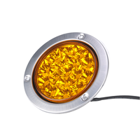 Feux de freinage, de position et de clignotants LED étanches 12V/24V, feux arrière LED ronds de 4 pouces pour camions et remorques, ambre/rouge