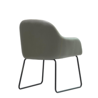 Fauteuil d'appoint moderne rembourré en cuir PU, durable, avec base en traîneau, pour hôtel, hall d'entrée, salle d'attente, café