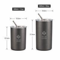 Mug à café en acier inoxydable 320 ml 600 ml (11 oz 20 oz) – Tasse de voyage isotherme à double paroi, anti-fuite, maintient la température 12-24 heures