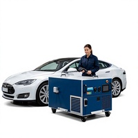 Nouvelle station de charge rapide portable DC pour véhicules électriques, longueur standard de 1,7 m, écran tactile LCD, double sortie DC