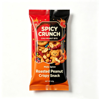 Emballage souple personnalisé de qualité alimentaire, sachet à fermeture arrière pour barres énergétiques, barres protéinées, biscuits, bonbons