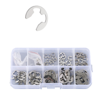 120Pcs E-Clip Retaining Ring Kit 1.5-10mm 304 Stainless Steel Snap Ring Shaft Locking Fastener for Hardware Assembly Repair