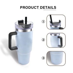 Wholesale Custom Eco-Friendly Modern Stainless Steel 40oz Vacuum Insulated Travel Coffee Tumblers Plastic <b>Straw</b> 6-12 Hours - Product Image 5