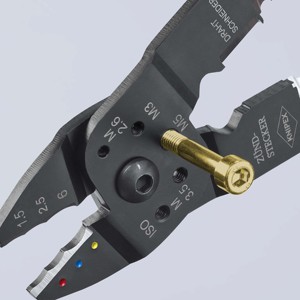 คีมย้ำสายไฟ KNIPEX 97 21 215 ด้ามจับหลายชิ้นส่วน เคลือบสีดำ ขนาด 230 มม. - Product Image 3