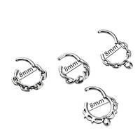 Anneau segmenté articulé en titane ASTM F136, motif serpent gothique, pour piercing de septum, nez, oreille, cartilage, bijoux de corps