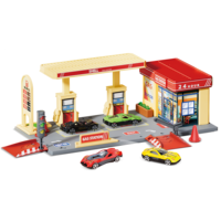 Jouet de station-service en alliage pour enfants, jouet d'assemblage de voiture, station-service simulée pour enfants