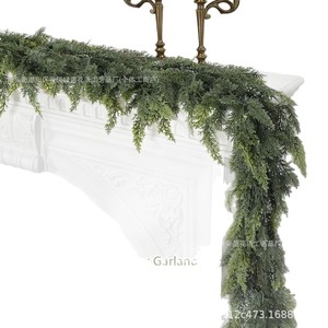Guirlande de Noël artificielle 1,5m 1,8m en plastique, imitation aiguilles de pin, pour la décoration de la maison et du foyer - Product Image 2