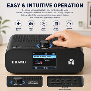 <span class=keywords><strong>Radio</strong></span> Internet WiFi avec récepteur <span class=keywords><strong>radio</strong></span> numérique <span class=keywords><strong>FM</strong></span> audio sans fil, lecteur de musique sans fil pour la maison - Product Image 4