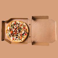 Individuell Bedruckte Wiederverwendbare 12-Zoll-Pizzakartons Schwarze Pizzabox 14x14 Verpackung Rechteckige Pizzabox