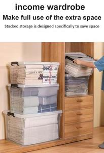 Hộp đựng đồ gia dụng chất lượng cao bằng nhựa có nắp, thùng đựng đồ nhựa trong suốt lớn có khóa cài, có thể xếp chồng JC2021 - Product Image 4