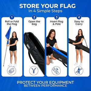 KHAMPA Spinning Color Guard Flag 71 In Blue Lightweight <b>Dance</b> Flag With <b>Pole</b> And Carrying Bag For Cheerleading Events - Product Image 5