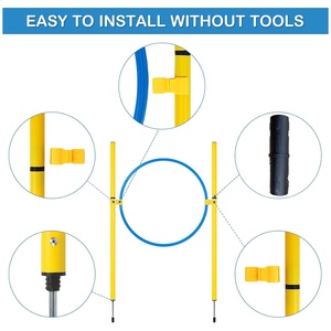 Équipement d'entraînement d'agilité pour chien personnalisable PetFit pour l'entraînement des chiens en intérieur et en extérieur avec barre de saut d'obstacles, fournitures pour animaux de compagnie - Product Image 4