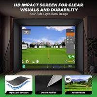 Cage de simulation de golf d'intérieur compatible avec les moniteurs de lancement, kit d'enceinte de simulateur de golf avec écran d'impact HD 10x8 pieds