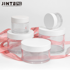 Pot de cosmétiques en plastique PETG 200ml avec couvercles blancs mats, contenants de crème pour le corps, en stock - Product Image 1