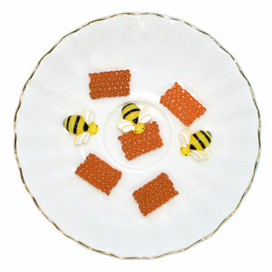 100 unids/bolsa el nido <span class=keywords><strong>de</strong></span> abeja panal Flatback resina encantos para Slime móvil caso llavero DIY artesanía Decoración - Product Image 1
