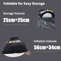 Flynoodle AlR Dome 60 Portable pour Softbox, Diffuseur sphérique ultraléger avec grille à installation rapide pour studio photo et éclairage vidéo