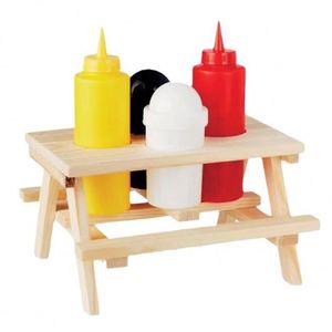 Juego de Mesa Portátil para Barbacoa al Aire Libre con Soporte para Condimentos y Adornos de Madera de Pino con Logotipo OEM Promocional, Ideal para Fiestas Familiares - Product Image 5