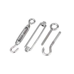Tensor de cuerpo abierto de acero inoxidable 304 con gancho y ojo, accesorios métricos industriales para tensado de cables de acero - Product Image 2
