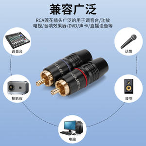 Conector RCA Phono Canoe de 3.18mm, Negro, Chapado en Oro, Blindado, para Audio y Video, en Blister Individual - Product Image 2