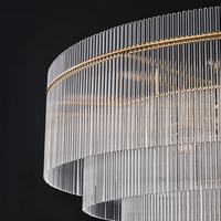 Lustre circulaire moderne de luxe en verre, luminaire suspendu multi-niveaux pour villa, salon, salle à manger, chambre à coucher, éclairage intérieur haut de gamme