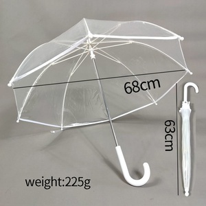 Lightweight Clear PVC Adults Umbrella Metal Fiberglass <b>Frame</b> 190T Pongee Customizable Color-Modern Strong Straight Style Manual - Product Image 5