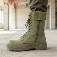Bottes de combat LXG, modèle Sandstorm Area, semelle PU avec trous de drainage, design à bande auto-agrippante, bottes de chasse vertes HSM165