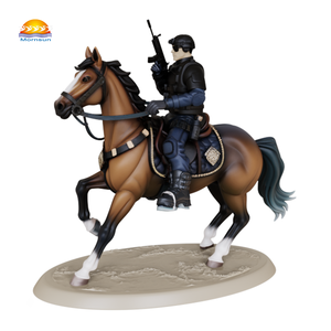 Estatua de oficial de policía montada en resina moderna de alta calidad personalizada, estatuilla de resina hecha a mano al por mayor para decoración de oficina o hogar - Product Image 1