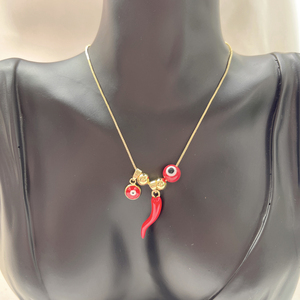 Màu xanh mắt & ớt quyến rũ Mặt dây chuyền vòng cổ Thổ Nhĩ Kỳ mắt amulet handmade trang sức vòng cổ của phụ nữ may mắn của món quà - Product Image 5