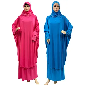 Robe musulmane de couleur unie avec strass, bokha Chador Jilbab, vêtements ethniques, Robe islamique Kaftan Abayas avec Hijab