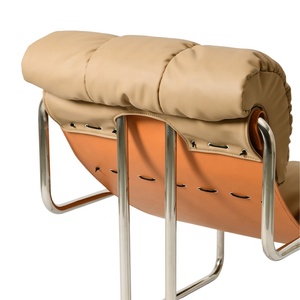<span class=keywords><strong>Fauteuil</strong></span> inclinable moderne minimaliste en acier inoxydable et <span class=keywords><strong>cuir</strong></span>, confortable, pour salon - Product Image 5