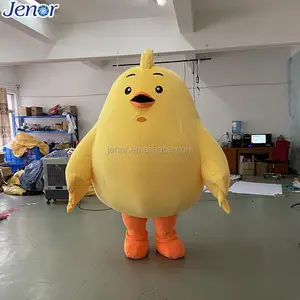 Fantasia inflável amarelo mascote de pássaro