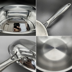 Utensilios de cocina comerciales Sartén de acero inoxidable pulido de <span class=keywords><strong>3</strong></span> capas Sartén sin tapa - Product Image 6