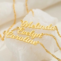 Collier personnalisé avec nom en acier inoxydable 316L, plaque nominative en écriture cursive arabe et anglaise, bijoux sur mesure, vente en gros