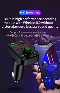 เครื่องชาร์จในรถยนต์แบบพกพาสำหรับบลูทูธใน5.0เครื่องเล่น MP3ยูเอสบีไดรฟ์3ทางเครื่องขยายสัญญาณ TF การ์ดสเตอริโอชาร์จเร็ว
