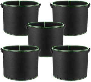 Teforeco fabric hydroponic grow bag garden plant nursery pots 5/10/15/25/50/100gallon vegetable tomato hanging felt grow bag