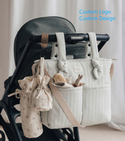 Organisateur de poussette 2-en-1 : Sac à main de maman et sac de rangement suspendu pour poussette, grande capacité, sac à langer et sac fourre-tout pour maman