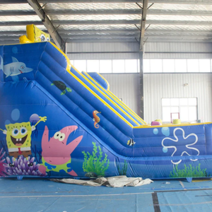 <span class=keywords><strong>Castillo</strong></span> Inflable de <span class=keywords><strong>Bob</strong></span> <span class=keywords><strong>Esponja</strong></span> con Tobogán Doble, Escalera de Escalada, Combo de Juegos Infantiles, Accesorio de Soplador, Material de PVC - Product Image 4