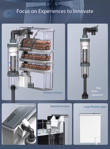 Filtro para Pecera de Guppys, Oxigenación y Filtración Tres en Uno, Bomba de Agua con Diseño de Cascada, Separación de Agua Llana y Llena de Detritos, Montaje en Pared - Product Image 5
