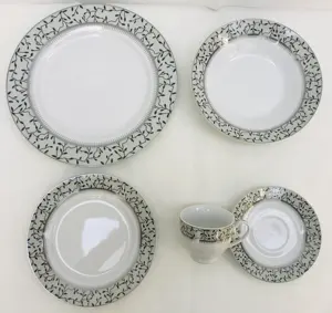 30pcs Porcelain Round Dinnerware Set Wholesale High Quality Western Customized Box Style Packing Color Feature Eco