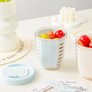 Gobelet à fruits drainable avec fourchette, récipient à salade portable, grande capacité, anti-fuite, boîte de rangement pour petit-déjeuner, pour pique-nique et utilisation en extérieur - Product Image 1