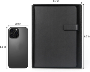 Cuaderno de Tapa Dura A5, Cuaderno de Cuero con Páginas con Bordes Dorados, 208 Páginas Rayadas, para Viajes y Escuela, Color Negro, para Mujeres/Hombres, con Correa - Product Image 3