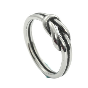 Yunnique – bague en acier inoxydable pour hommes, avec nœud en corde, argent, or, or rose, design géométrique, bijoux cadeau, 24079 - Product Image 5