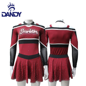 Uniformes de pom-pom girl pour jeunes en couleur avec logo personnalisé <span class=keywords><strong>tenue</strong></span> de pom-pom girl en tissu respirant pour le lycée - Product Image 4