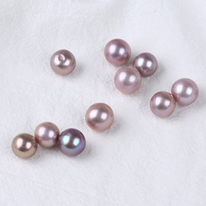 Perlas de Agua Dulce Redondas Edison Blancas y Moradas de 12-16 mm de Zhuji, Sueltas para Hacer Joyas, Collares, Pulseras y Pendientes - Product Image 3